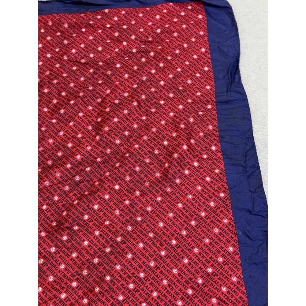 Vtg Scarf Made In Italy IP Building‎ Materials 100% Silk Red White Blue Font - Picture 8 of 15